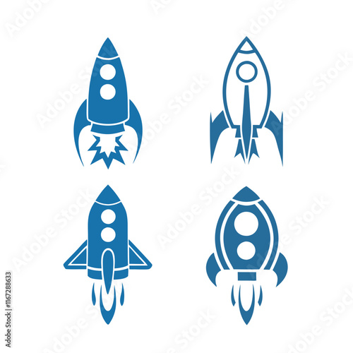 Rocket Icon Bundle Vector Designs.