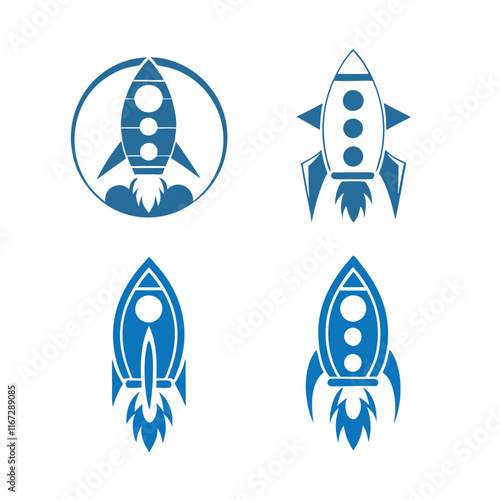 Rocket Icon Bundle Vector Designs.