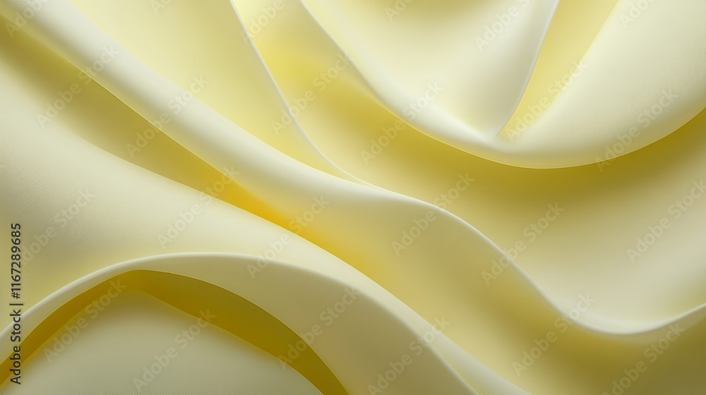Obraz premium Pale Yellow Fabric Draped in Soft Waves
