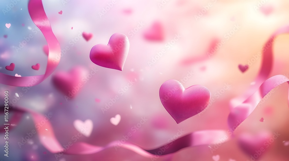 Floating Hearts and Ribbons Floating Hearts and Ribbons
