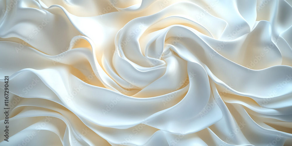 Obraz premium abstract composition. White, glossy, viscous mass flows in a beautiful pattern