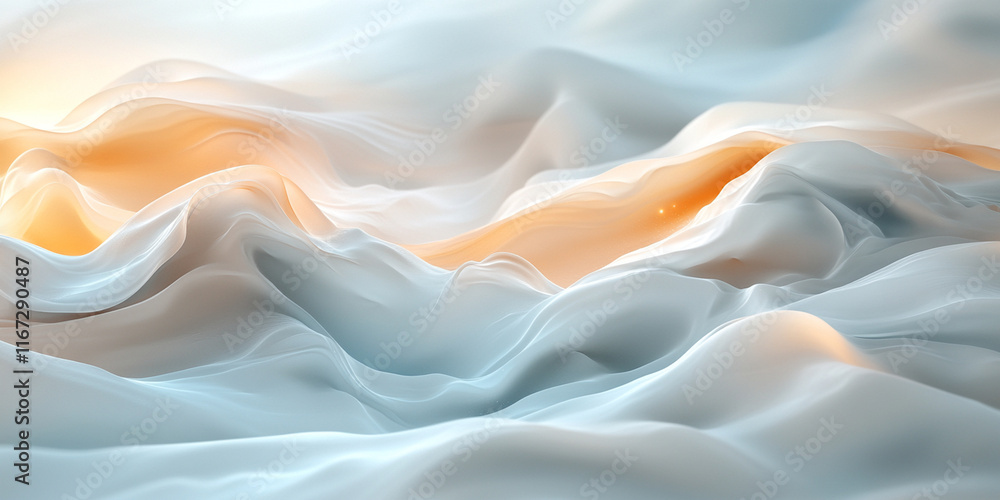 Obraz premium abstract composition. White, glossy, viscous mass flows in a beautiful pattern