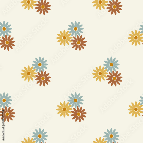 Flower three color so cute. Pattern seamless vector illustration. 