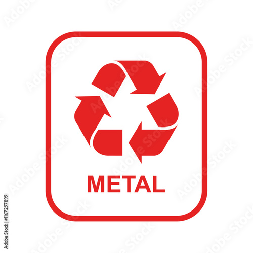 Recycle symbol for metal waste