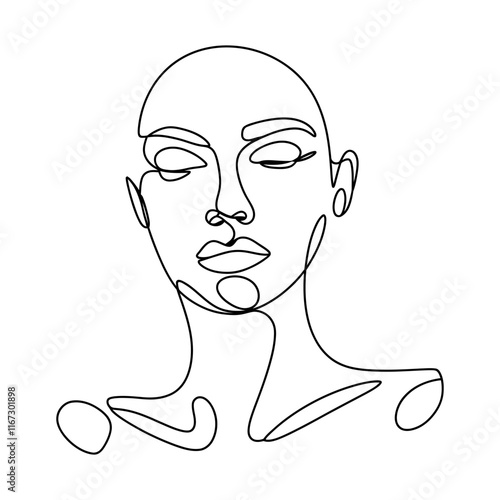 Minimalist Line Art Portrait of a Woman