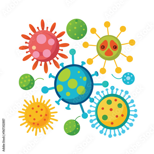 Collection of Microbiology's flat design