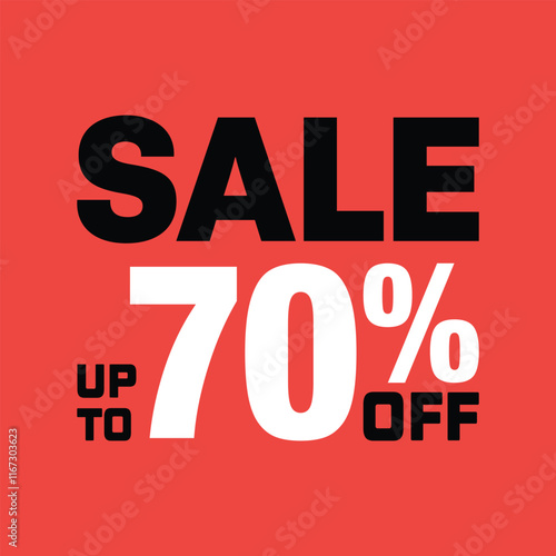 Sale Up to 70 Percent Off Red Background