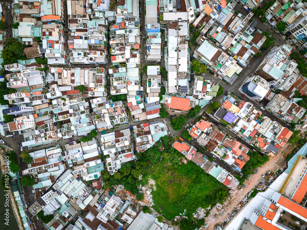 Fototapeta premium Aerial view of Ho Chi Minh city
