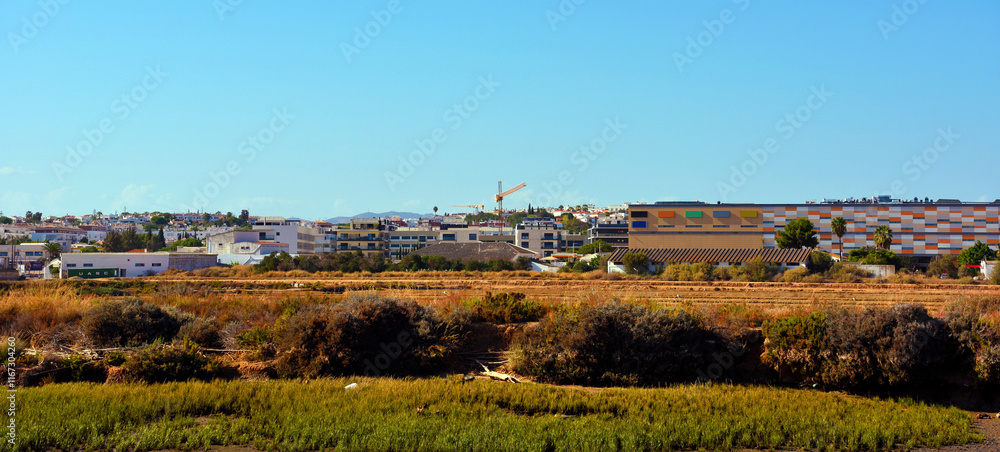 Obraz premium panorama of tavira seen from gilao river 