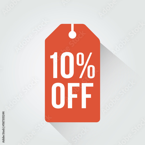 10 Percent Off Red Price Tag White Text