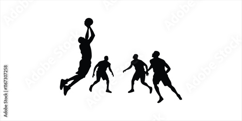 Basketball playing illustration on white background. basketball playing  vector art.