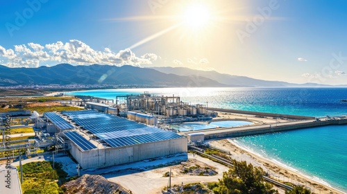 Coastal Desalination Plant with Solar Panels: A Sustainable Solution