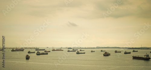 Singapore, Asia, a large ship in a body of water
