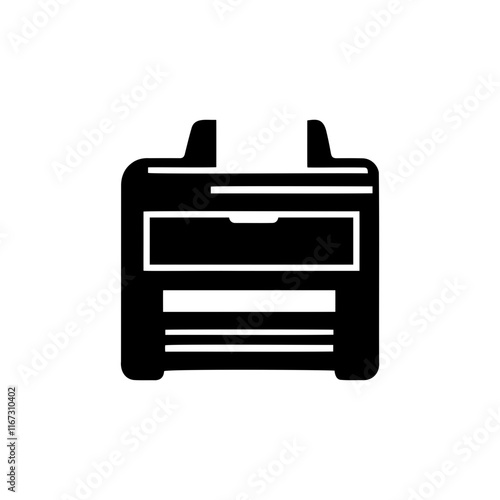 An office printer icon silhouette on white background