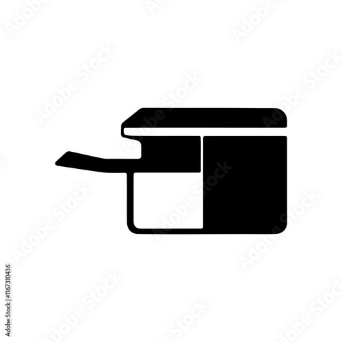 A big printer icon silhouette on white background