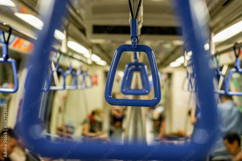 Singapore, Asia, a close up of a handle in a tram Singapore, Asia, a close up of a handle in a tram