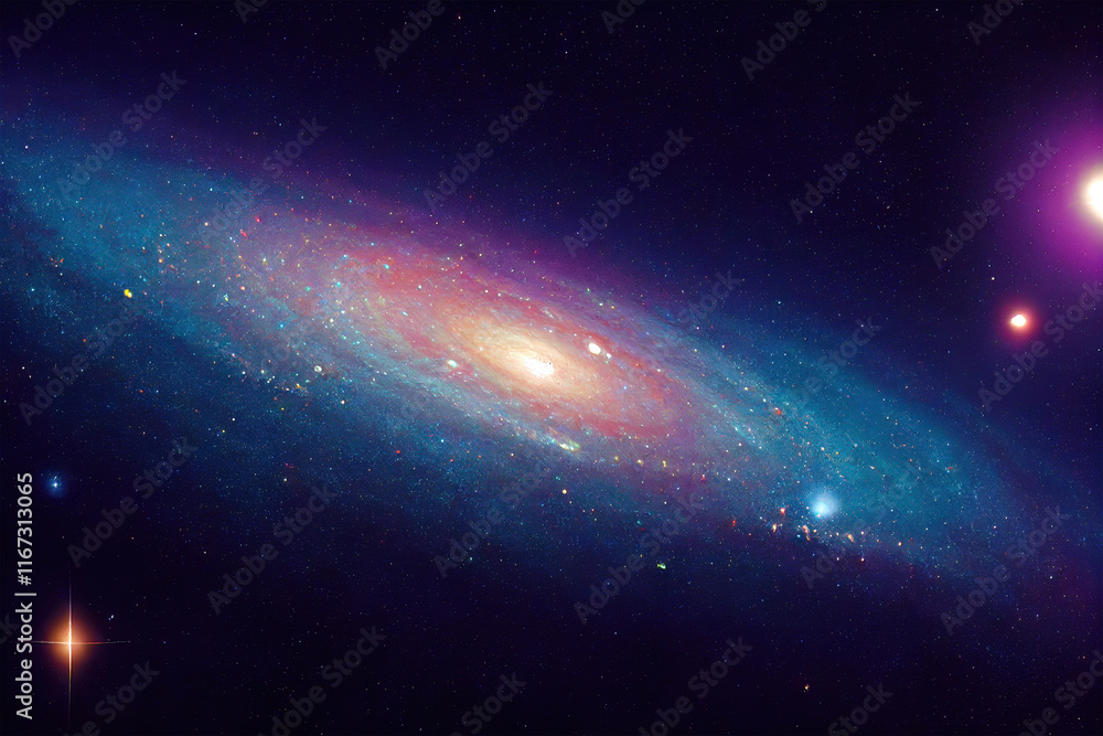 Naklejka premium Stunning Spiral Galaxy in Deep Space