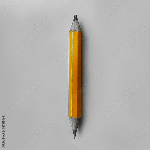 Yellow pencil isolated on white background. photo