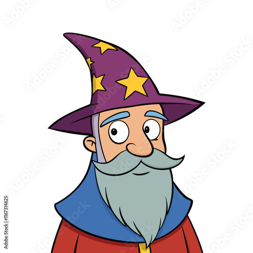 Wizard Cartoon Character Design Mascot Vector Illustration