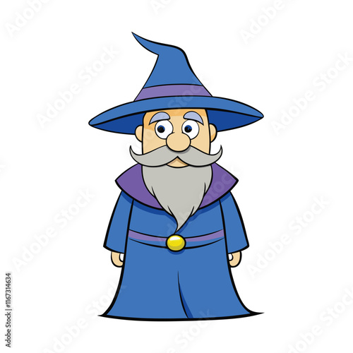 Wizard Cartoon Character Design Mascot Vector Illustration