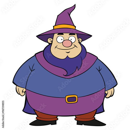 Wizard Cartoon Character Design Mascot Vector Illustration