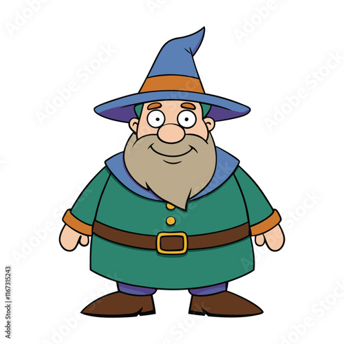 Wizard Cartoon Character Design Mascot Vector Illustration