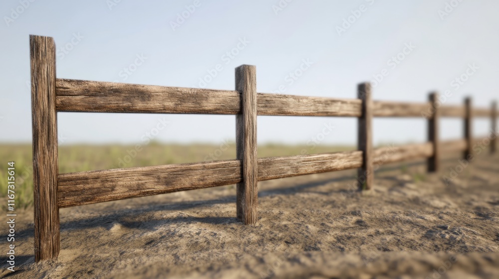 Rustic Fence in Shallow Depth of Field with Harsh Light Rustic Fence in Shallow Depth of Field with Harsh Light