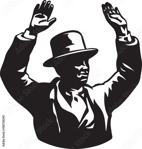 Juneteenth icon silhouette vector with white background