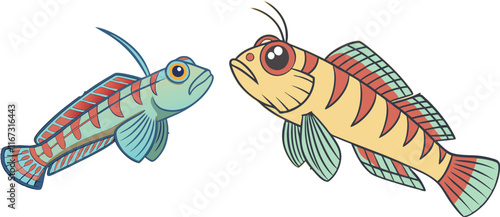 Goby-fish bundle design art and illustrator eps