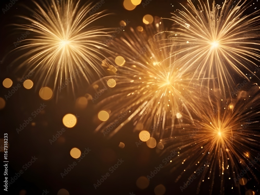 Fototapeta premium fireworks in the night sky for new year celebration