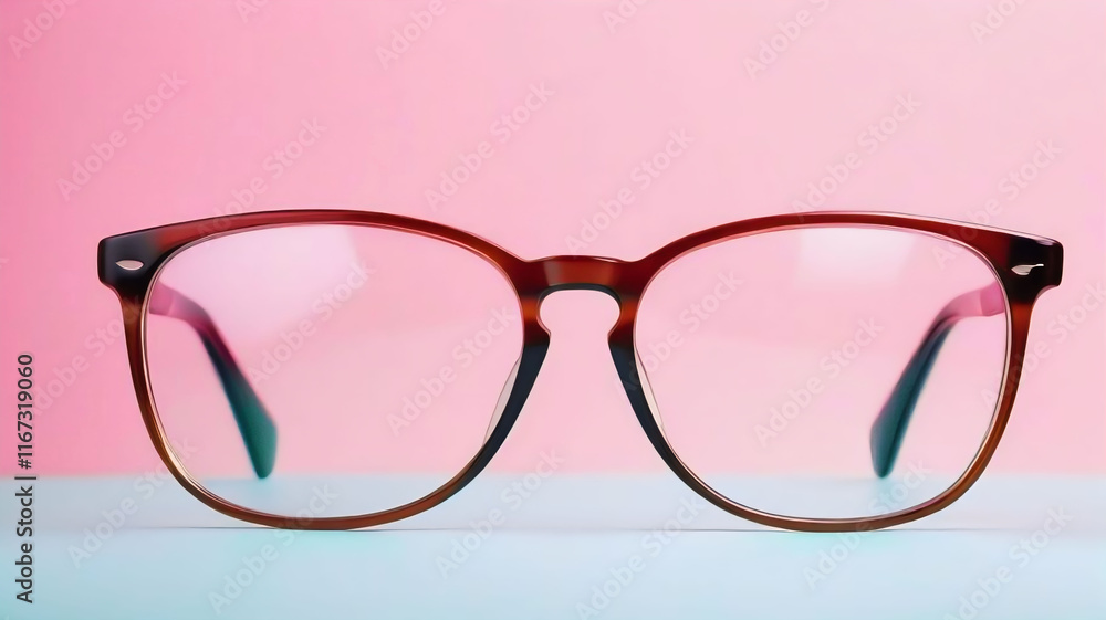 Glasses on color pastel background Glasses on color pastel background