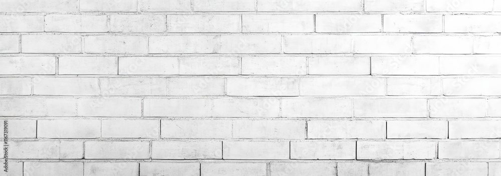 Naklejka premium Aged white brick wall background with rustic charm.
