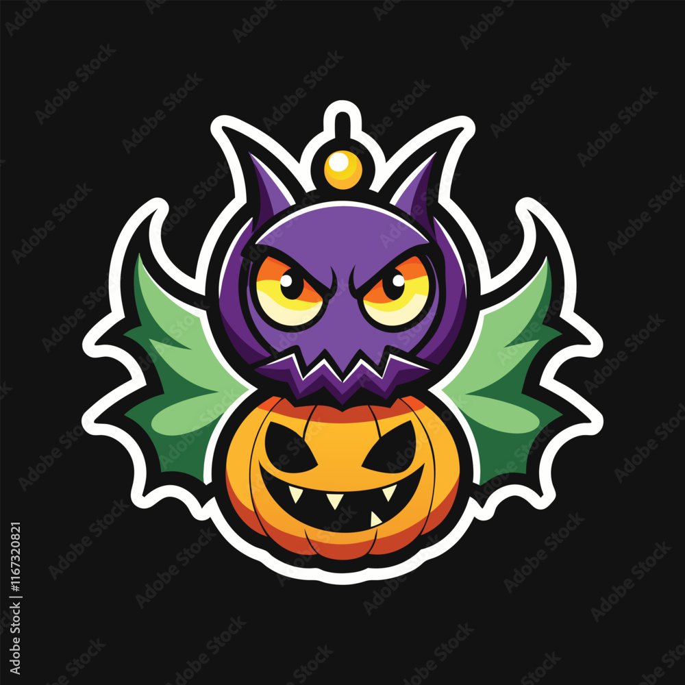Fototapeta premium Halloween Sticker Vector Illustration
