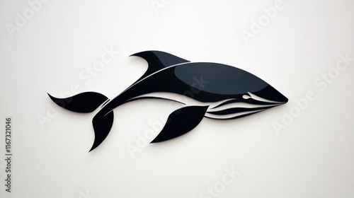 Stylish whale silhouette featuring clean lines and modern design photo