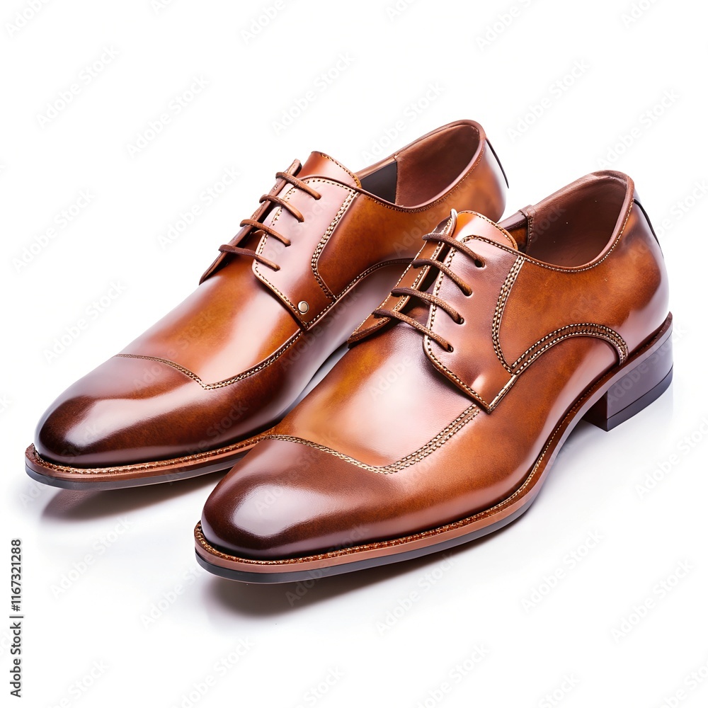 men's leather shoes on white background men's leather shoes on white background