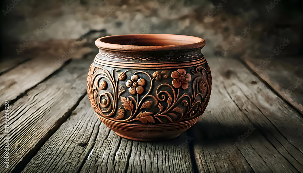 Rustic Terracotta Pot A hand-crafted terracotta flower pot with a slightly uneven earthy texture. Rustic Terracotta Pot A hand-crafted terracotta flower pot with a slightly uneven earthy texture.