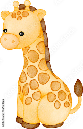 Canvas Print watercolor cute giraffe