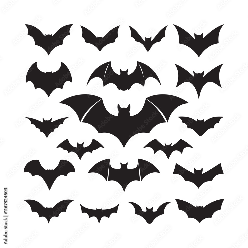 Halloween bat set. Black silhouette Halloween bat vector illustration, set of halloween bats halloween bat and bats Bats Silhouettes
Halloween bat set. Black silhouette Halloween bat vector illustration, set of halloween bats halloween bat and bats Bats Silhouettes