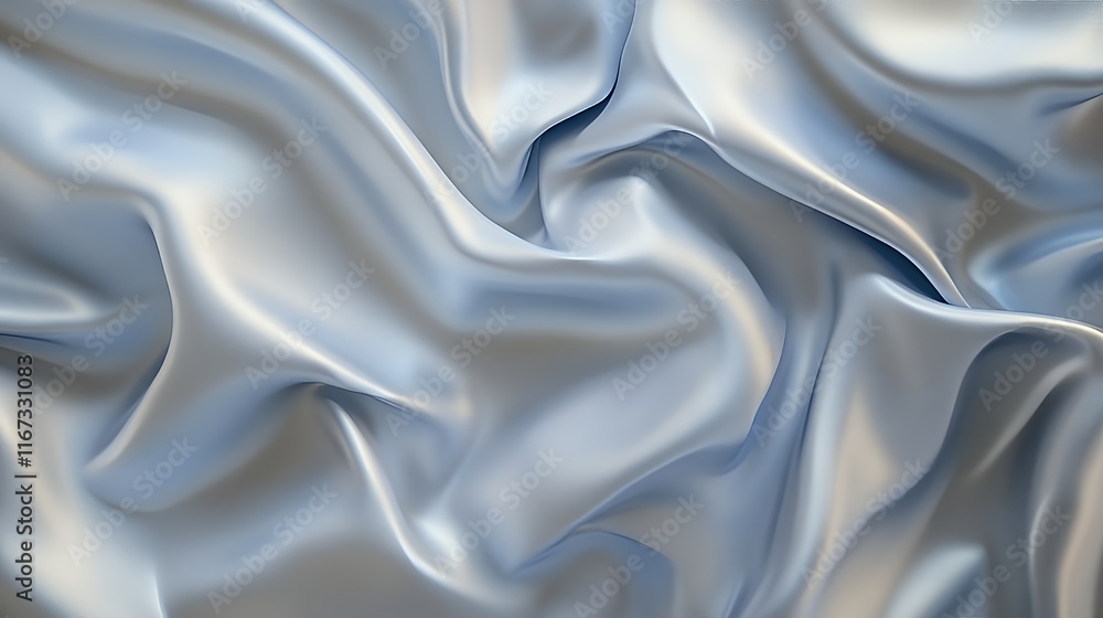 Obraz premium Draped Silver Silk Fabric Abstract Background