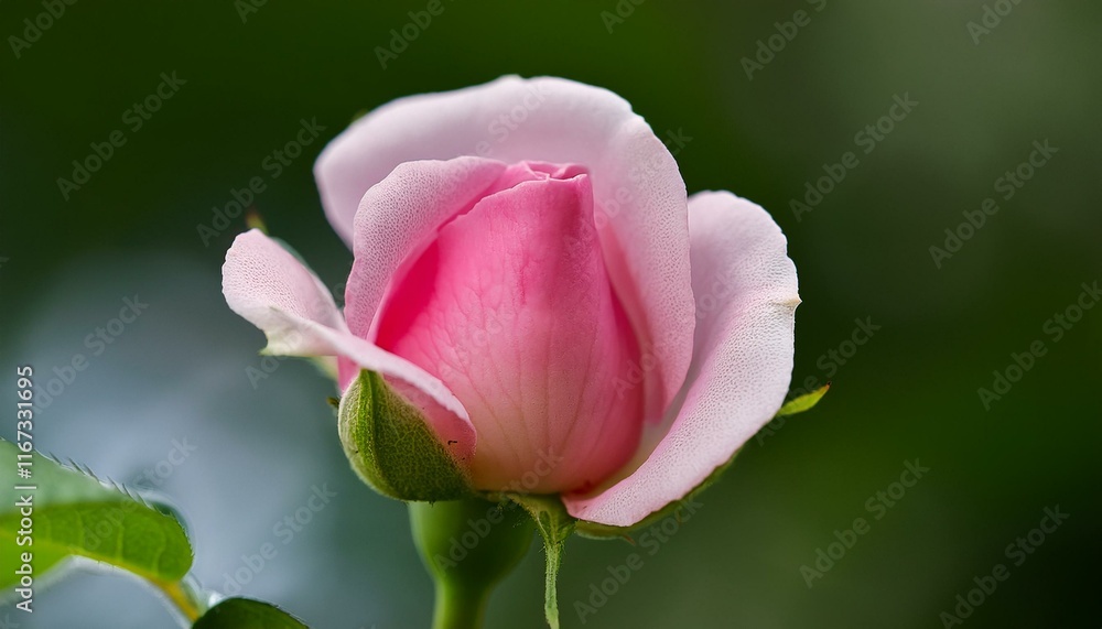 small pink rose bud closeup with natural background small pink rose bud closeup with natural background