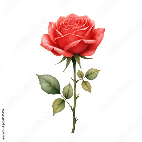 Rosa roja en flor, símbolo de amor y pasión 
