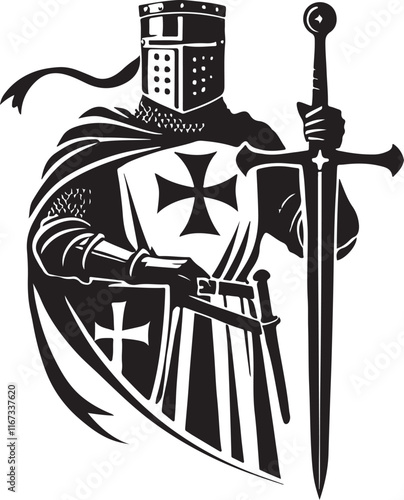 Knight Templar Vector Illustration