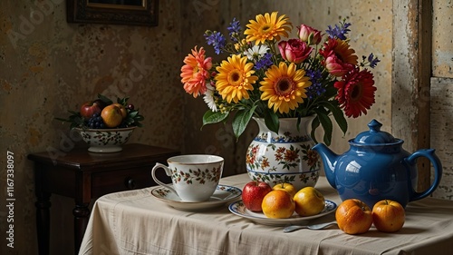 still life with flowers
