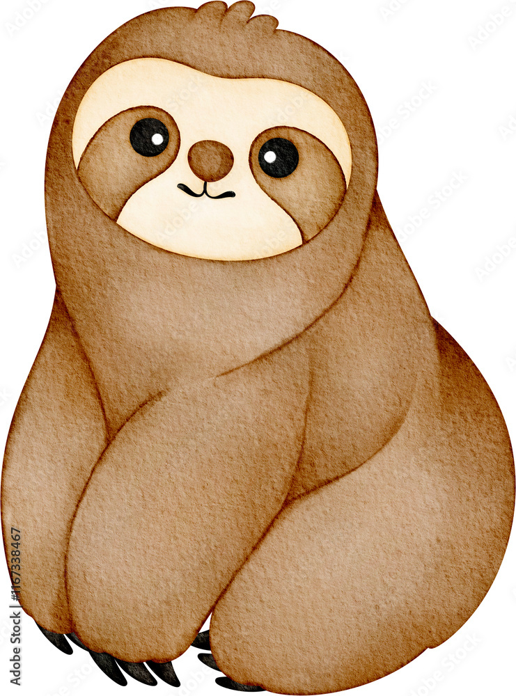 Fototapeta premium watercolor sloth