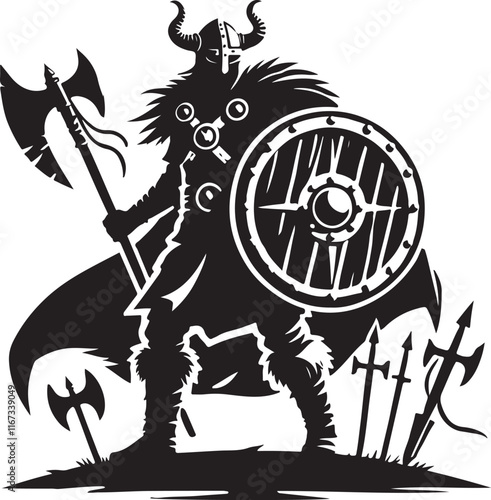Viking Raider Vector Illustration