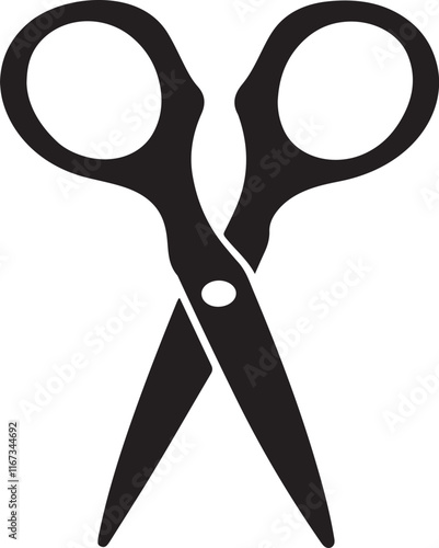 Art & IllustScissors icon. Simple silhouette of open scissors. Scissors logo icon. Stock vector illustration isolated on a white background.ration