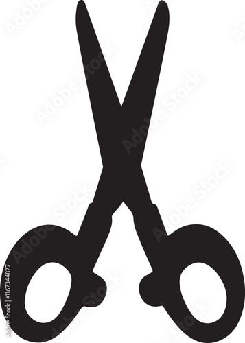 Art & IllustScissors icon. Simple silhouette of open scissors. Scissors logo icon. Stock vector illustration isolated on a white background.ration