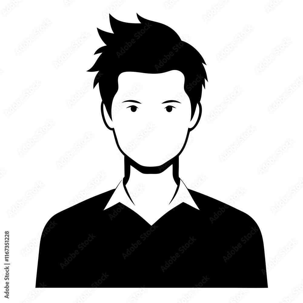 Minimalist Male Avatar Illustration – Professional Profile Icon Design Minimalist Male Avatar Illustration – Professional Profile Icon Design