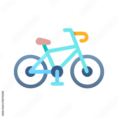 Bicycle icon in flat design with pastel colors