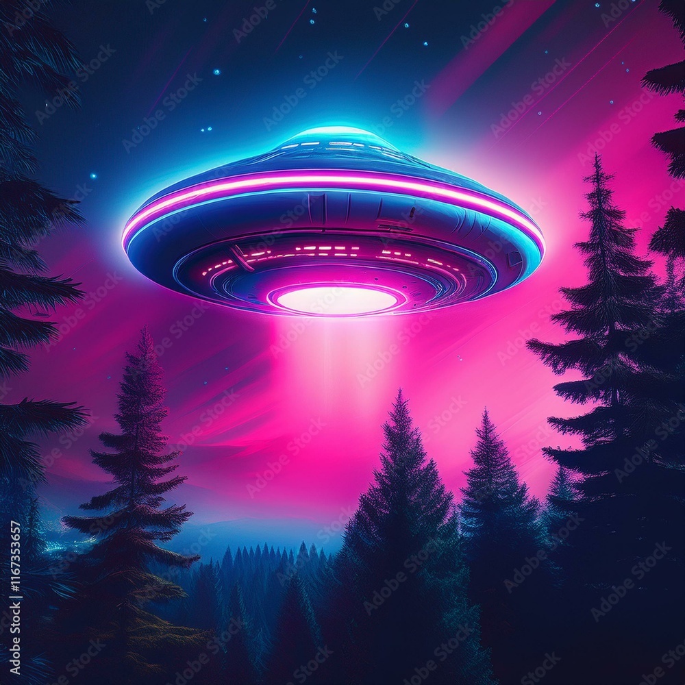 ufo above the trees - manifestation of an alien civilization ver 4